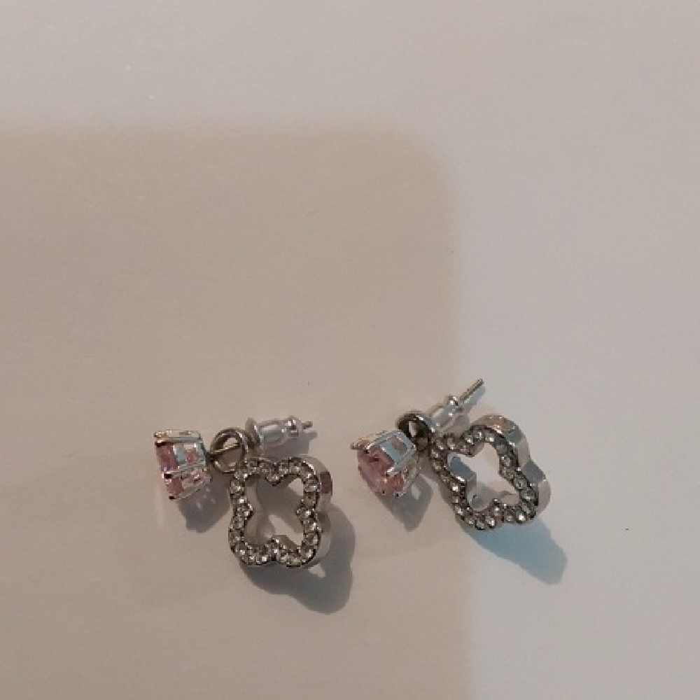 Elegant Silver and Purple Earrings - Picture 2 of 4